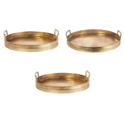 SET 3 VASSOI METALLO 45X44X8CM